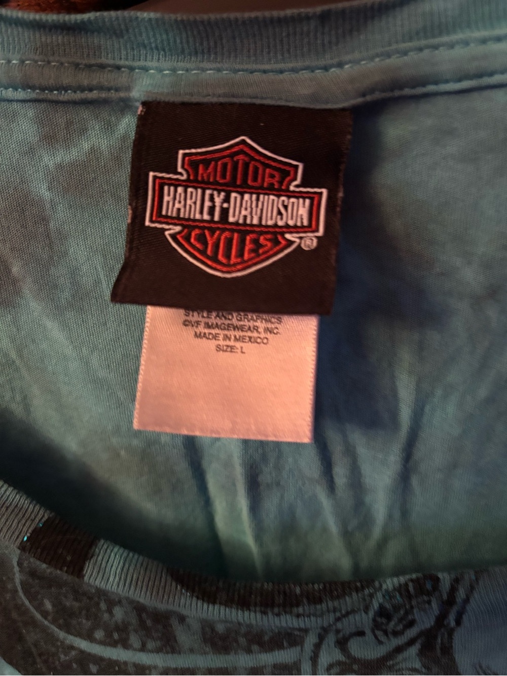 Harley-Davidson Women's Teal Sail Graphic Long Sleeve Top - Picture 3 of 5